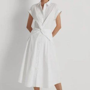 Lauren Ralph Lauren Twist-Front Cotton-Blend Shirtdress Women's Dress